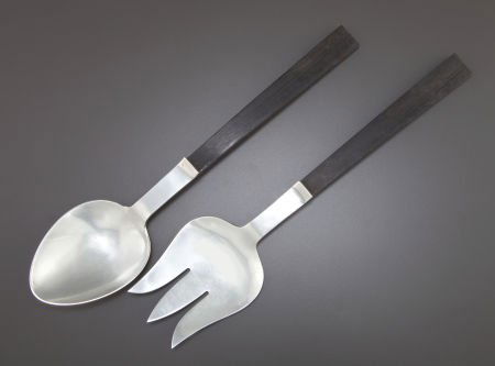 AN ALLAN ADLER SILVER AND EBONY TOWN AND COUNTRY: AN ALLAN ADLER SILVER AND EBONY TOWN AND COUNTRY PATTERN SA