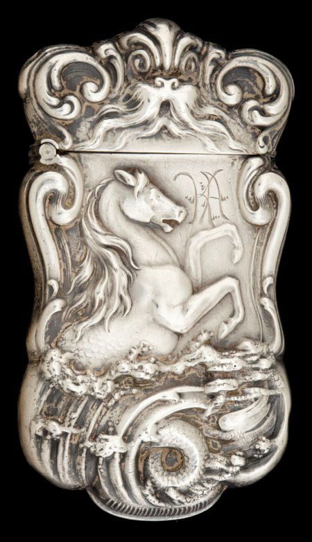 AN AMERICAN SILVER AND SILVER GILT MATCH SAFE M: AN AMERICAN SILVER AND SILVER GILT MATCH SAFE Maker unknown, American, circa 1900