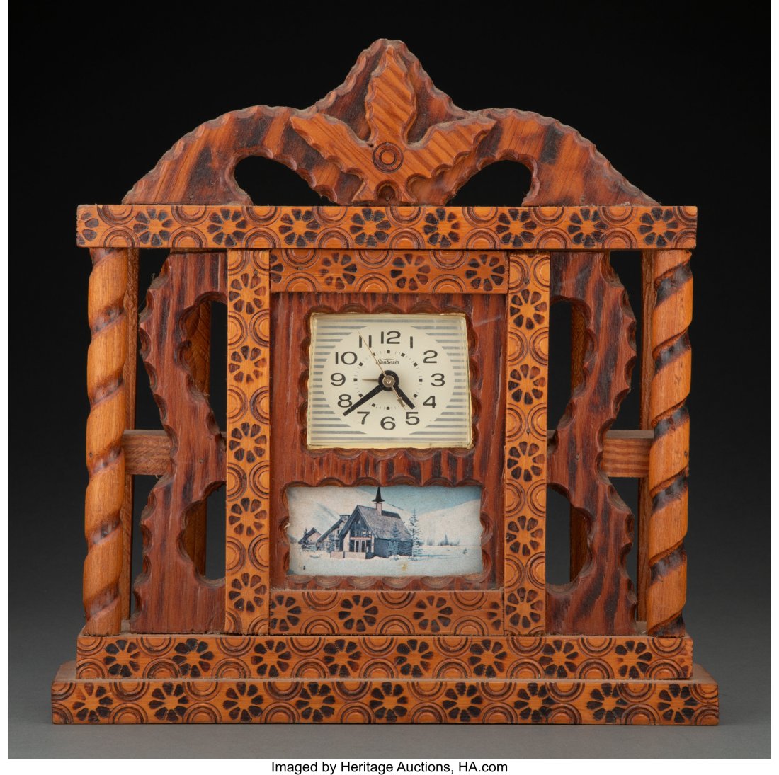 Howard Finster (American, 1916-2001) Clock Case (1 of 2)