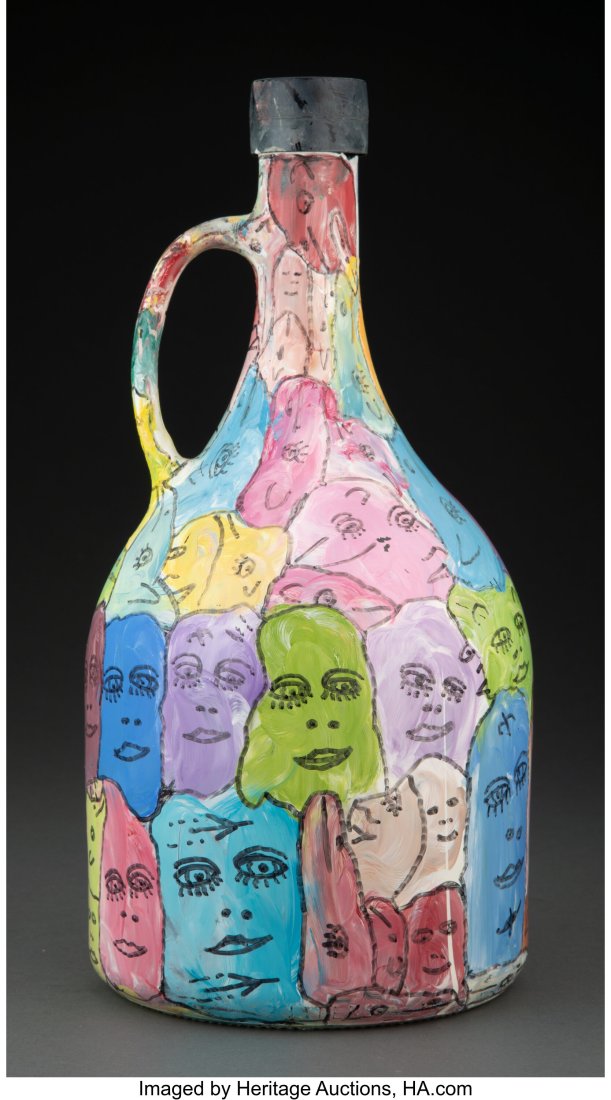 Howard Finster (American, 1916-2001) Untitled (f: Howard Finster (American, 1916-2001) Untitled (from God), 1994 Acrylic on glass jug 13 x 6 x 6 inches (33.0 x 15.2 x 15.2 cm) Signed&comm