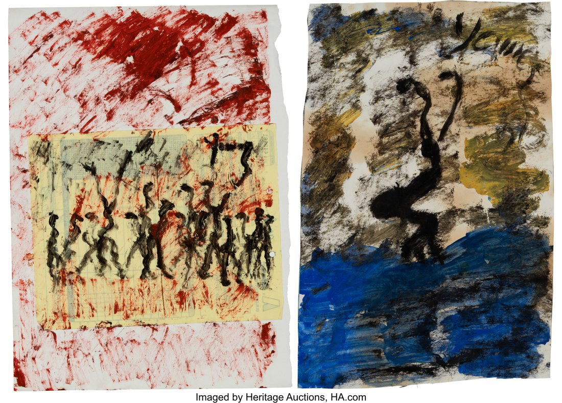 Purvis Young (American, 1943-2010) Dancing Figur (1 of 2)