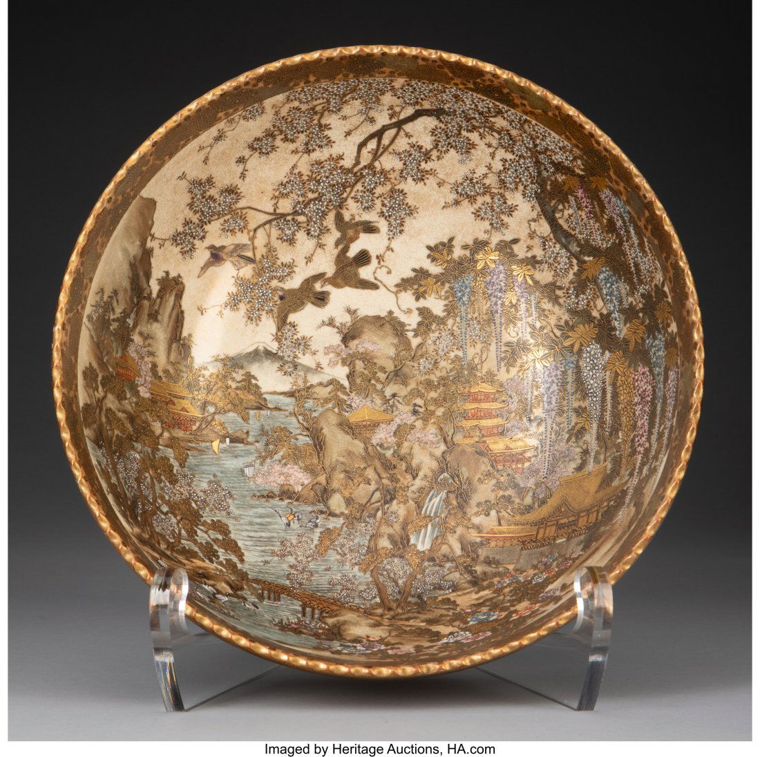 78231 A Japanese Satsuma Punch Bowl Marks Hododa 51 Auction