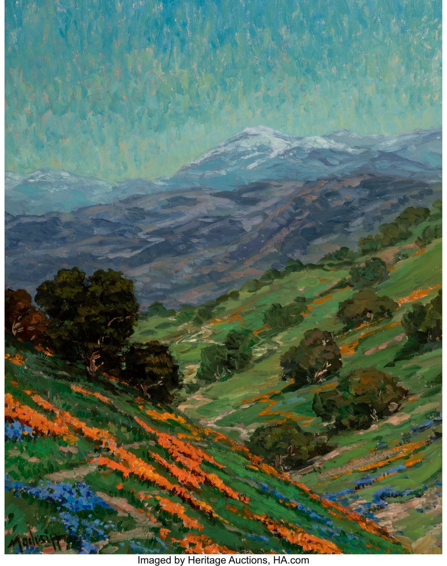 John Modesitt (American, b. 1955) View Toward Sa: John Modesitt (American, b. 1955) View Toward San Jacinto, California Oil on canvas 18 x 14 inches (45.7 x 35.6 cm) Signed lower left: Modesi