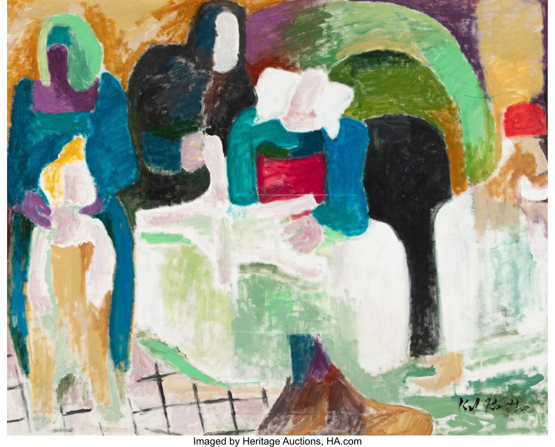 Karl Knaths (American, 1891-1971) Maternity, 196: Karl Knaths (American, 1891-1971) Maternity, 1966 Oil on canvas 40 x 50 inches (101.6 x 127 cm) Signed lower right: Karl Knaths Signed, dated,