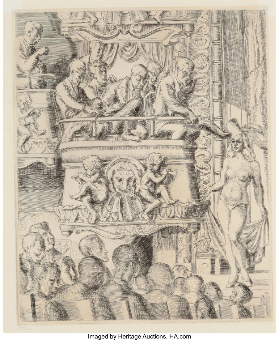 Reginald Marsh (American, 1898-1954) Eltinge Fol: Reginald Marsh (American, 1898-1954) Eltinge Follies, 1940; printed 1969 Engraving on wove paper 11-3/4 x 9-5/8 inches (29.8 x 24.4 cm) &lpar