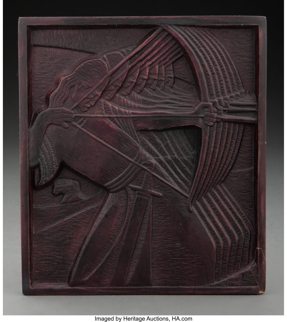 A Painted Plaster Relief: Domagoj's Archers 6-3/: A Painted Plaster Relief: Domagoj's Archers 6-3/4 inches (17.1 cm) Property from a Distinguished New York Estate HID03101062020 © 2024 Heritage Auctions | All Righ