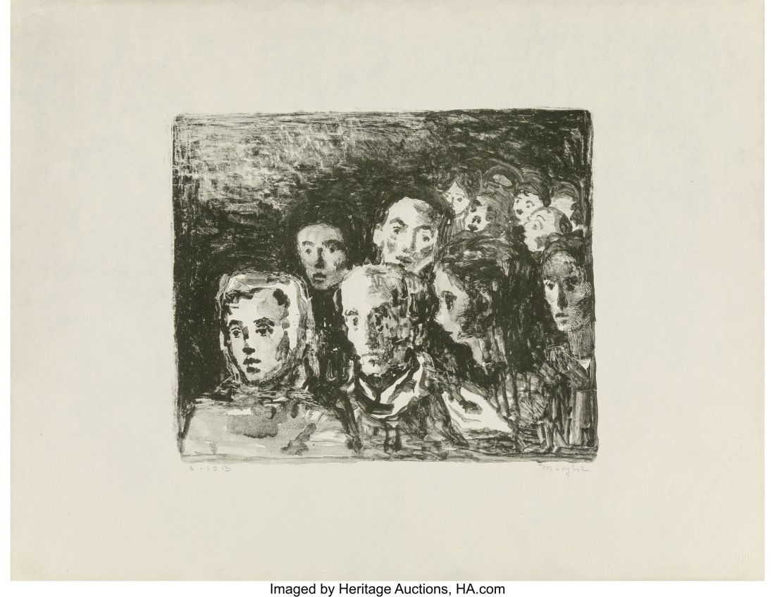 Moses Soyer (1899-1974) The Crowd, 1930 Lithogra: Moses Soyer (1899-1974) The Crowd, 1930 Lithograph on wove paper 18 x 23-1/2 inches (45.7 x 59.7 cm) (sheet) Ed. 6/15 Signed and number