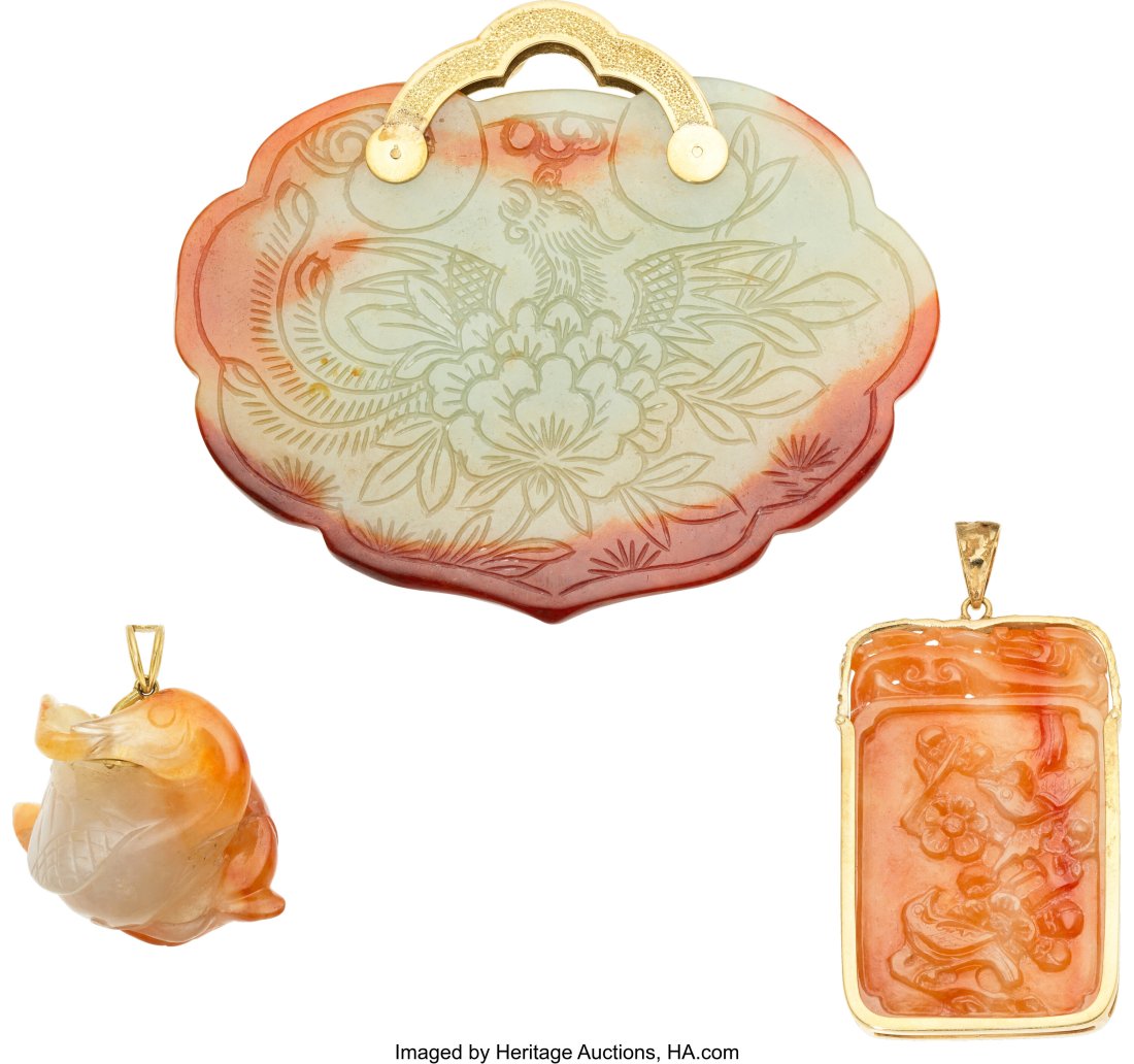Jadeite Jade, Gold Pendants  Stones: Jadeite jad (1 of 4)