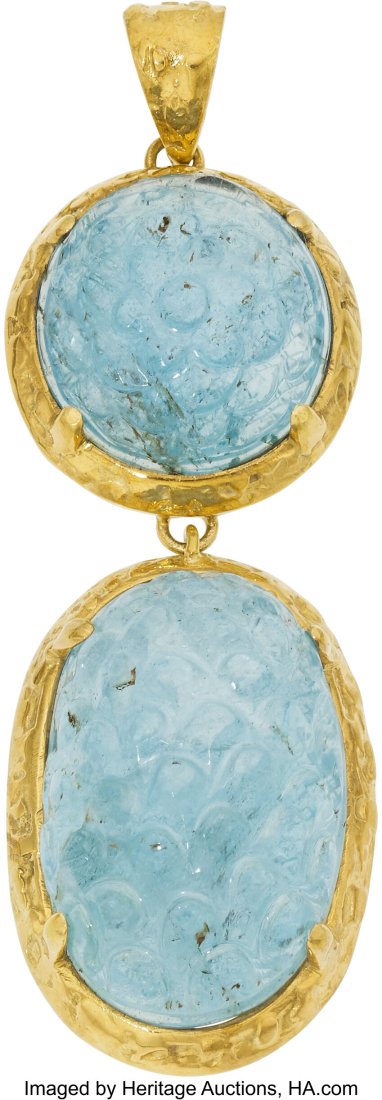 Blue Topaz, Gold Pendant  Stones: Blue topaz car (1 of 1)