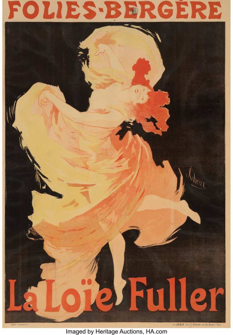 Jules Chéret (French, 1836-1932) Folies-Bergèr: Jules Chéret (French, 1836-1932) Folies-Bergère, La Loïe Fuller, circa 1893 Lithograph in colors on wove paper 48 x 33-1/4 inches (121.9