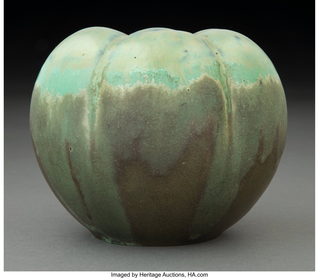 Fulper Pottery Flambé Glazed Bell Pepper Vase,: Fulper Pottery Flambé Glazed Bell Pepper Vase, circa 1910 Marks: FULPER 4-1/4 x 5 inches (10.8 x 12.7 cm) Property from an Important Private Collection o