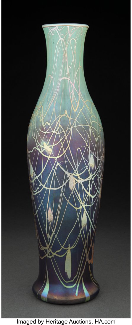 Fine Steuben Decorated Tyrian Glass Vase, circa : Fine Steuben Decorated Tyrian Glass Vase, circa 1916-1921 Marks: Tyrian 13-1/8 inches (33.3 cm) PROVENANCE: Lillian Nassau, New York, 1987; Coll