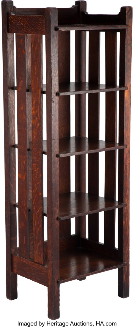 Stickley Brothers Oak Magazine Stand, Model 4602: Stickley Brothers Oak Magazine Stand, Model 4602, circa 1900 Marks: MADE BY STICKLEY BROS. CO., GRAND RAPIDS, MICH 47 x 15-3/4 x 13 inches (119&per