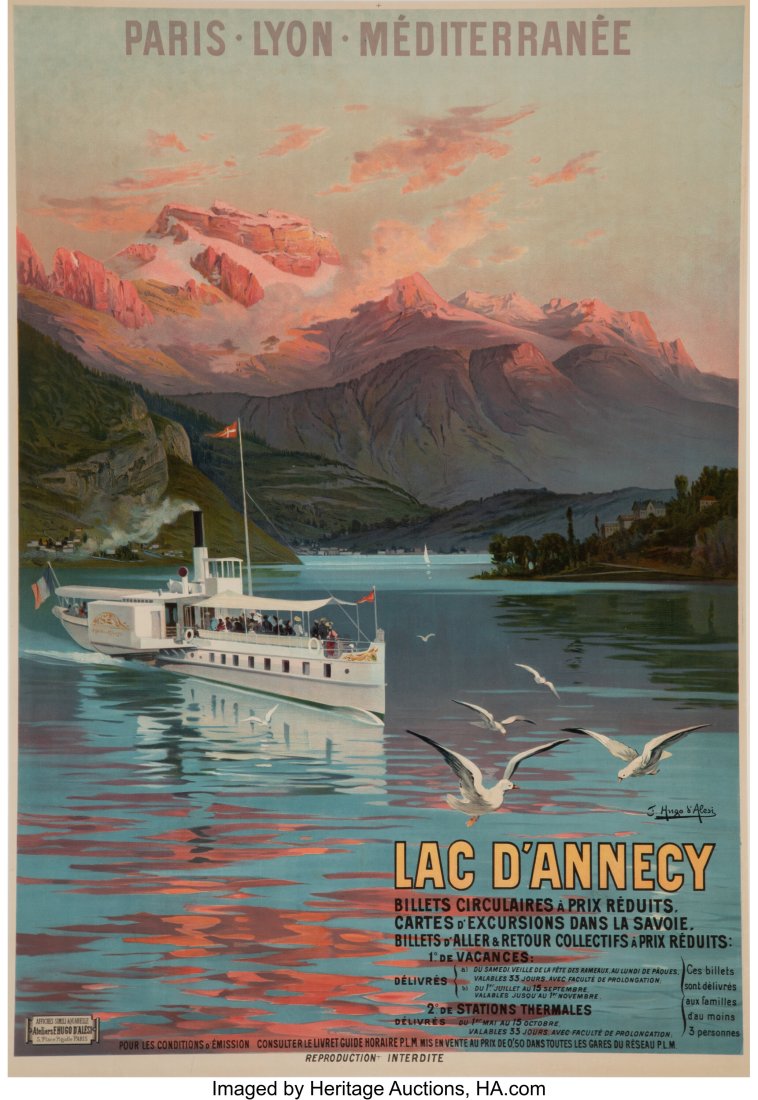 Frederic Hugo D'Alési (French, 1849-1906) Las D: Frederic Hugo D'Alési (French, 1849-1906) Las D'Annecy Lithograph in colors on wove paper 41-1/4 x 28-1/4 inches (104.8 x 71.8 cm) (sight&rp