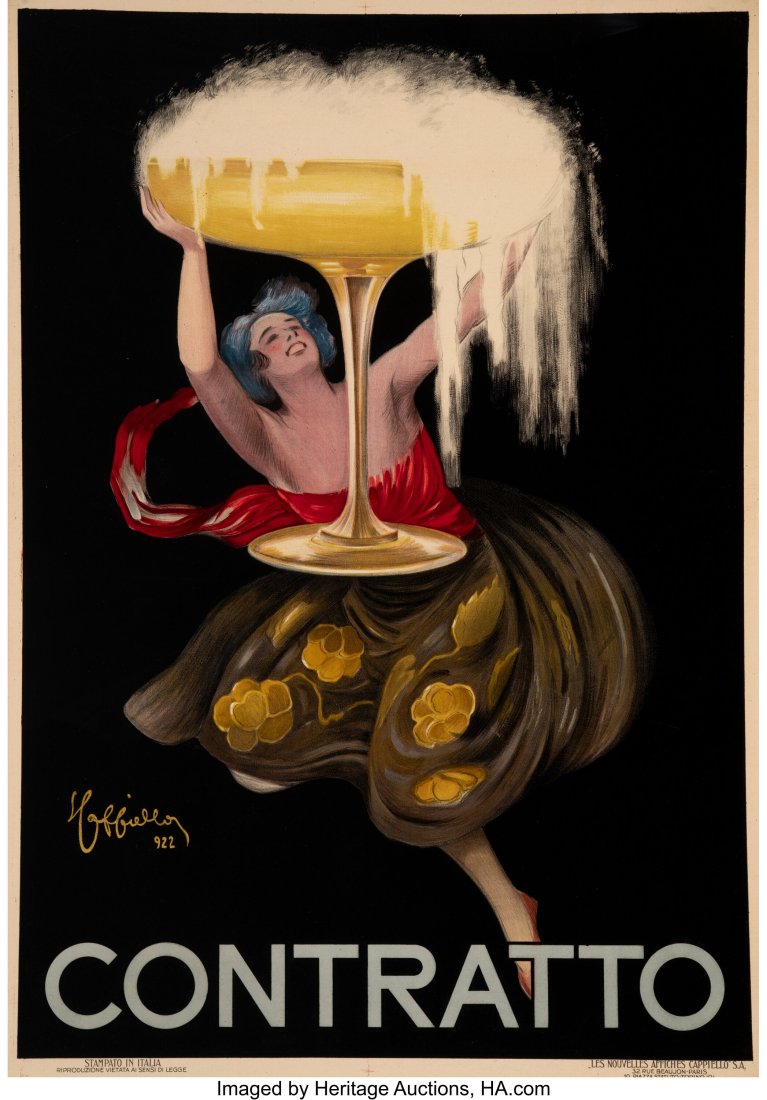 Leonetto Cappiello (French, 1875-1942) Contratto: Leonetto Cappiello (French, 1875-1942) Contratto, 1922 Lithograph in colors on wove paper 54-1/2 x 38-1/2 inches (138.4 x 97.8 cm) (sight&rpa