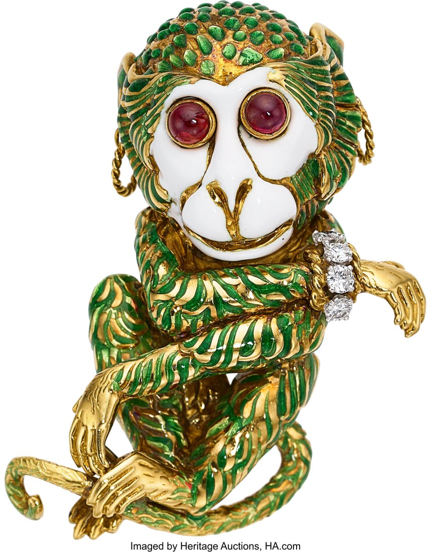 David Webb Diamond, Ruby, Enamel,  Platinum, Gol (1 of 3)