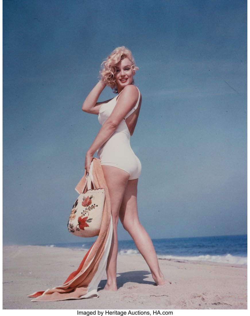 Sam Shaw (American, 1912-1999) Marilyn Monroe on: Sam Shaw (American, 1912-1999) Marilyn Monroe on the Beach, 1957 Dye coupler print on Kodak paper, printed later. 14 x 11 inches (35.6 x 27.9 cm&r