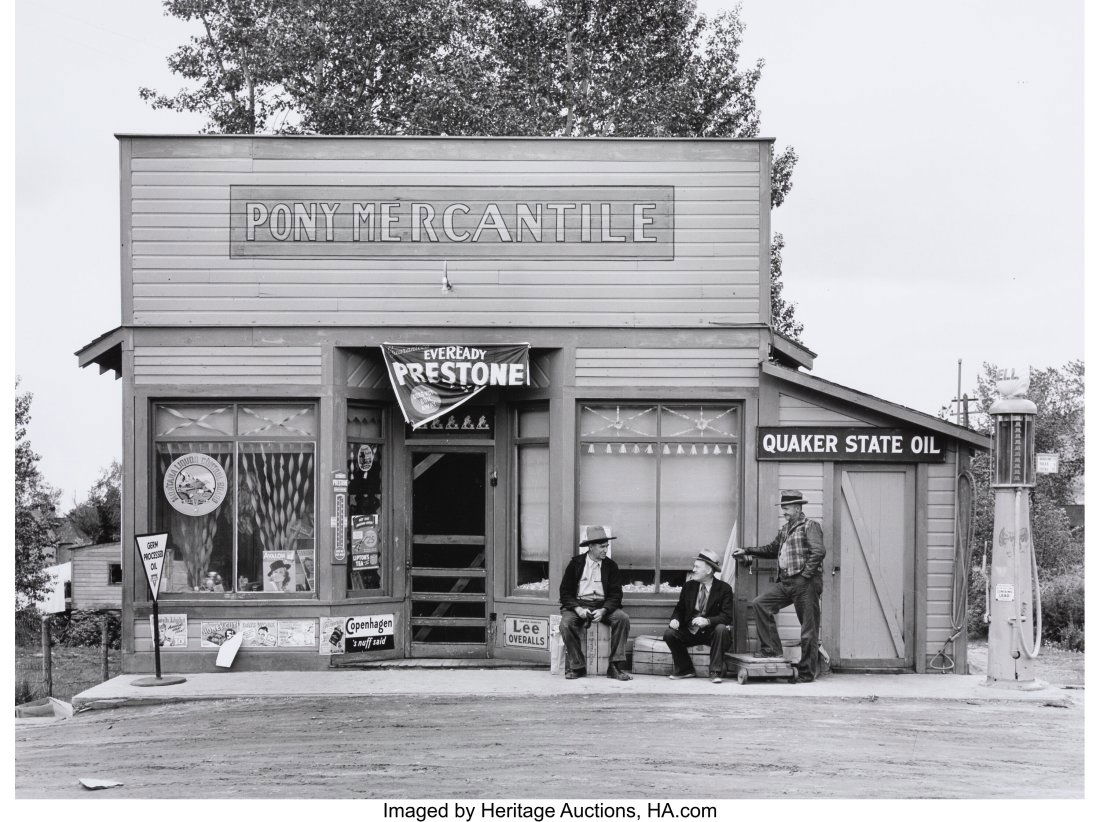 Arthur Rothstein (American, 1915-1985) General S: Arthur Rothstein (American, 1915-1985) General Store, Pony, Montana, 1939 Gelatin silver print, printed later, ferrotyped 15-3/4 x 23-1/2 inches &