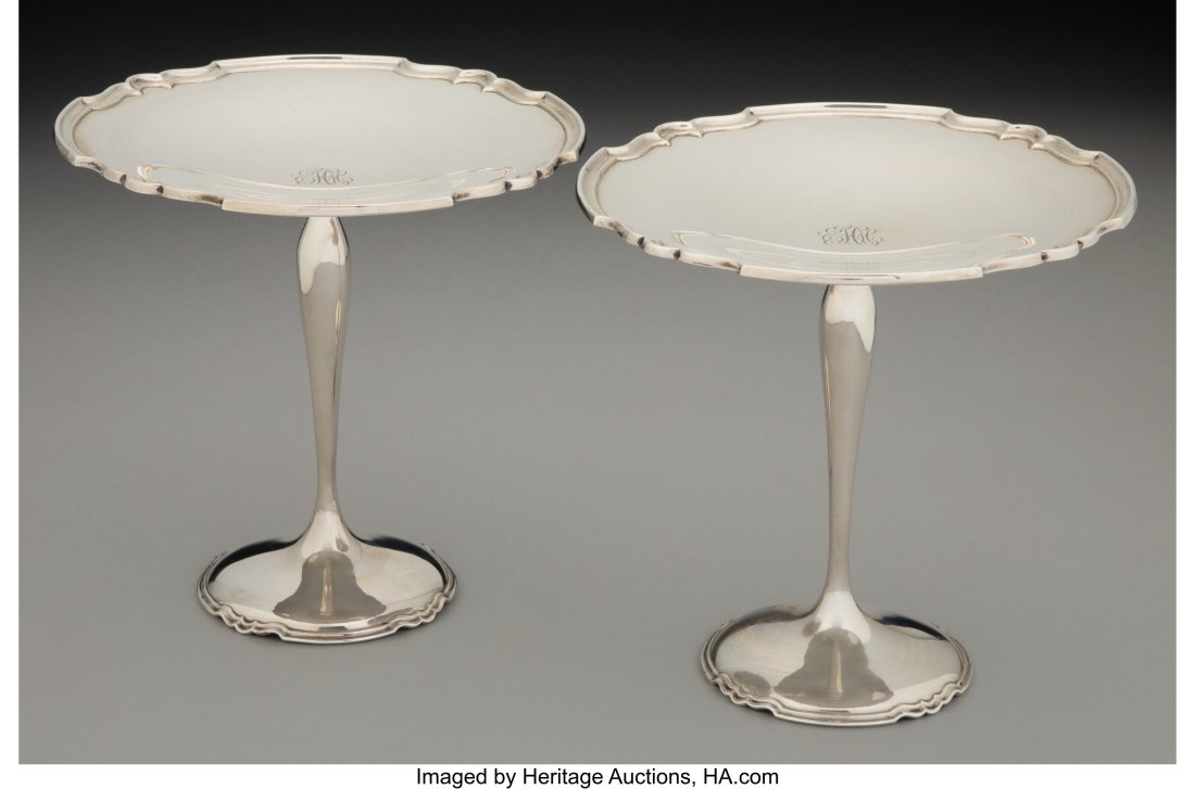 A Pair of Shreve & Co. Weighted Silver Compotes, (1 of 4)