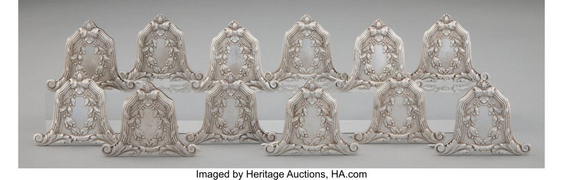 A Set of Twelve Jean Puiforcat Silver Place Card (1 of 4)