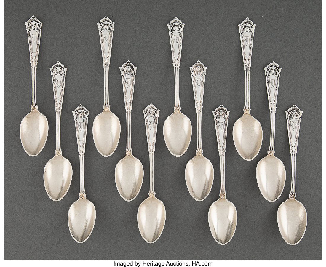 A Set of Twelve Whiting Mfg. Co. Egyptian Patter (1 of 3)