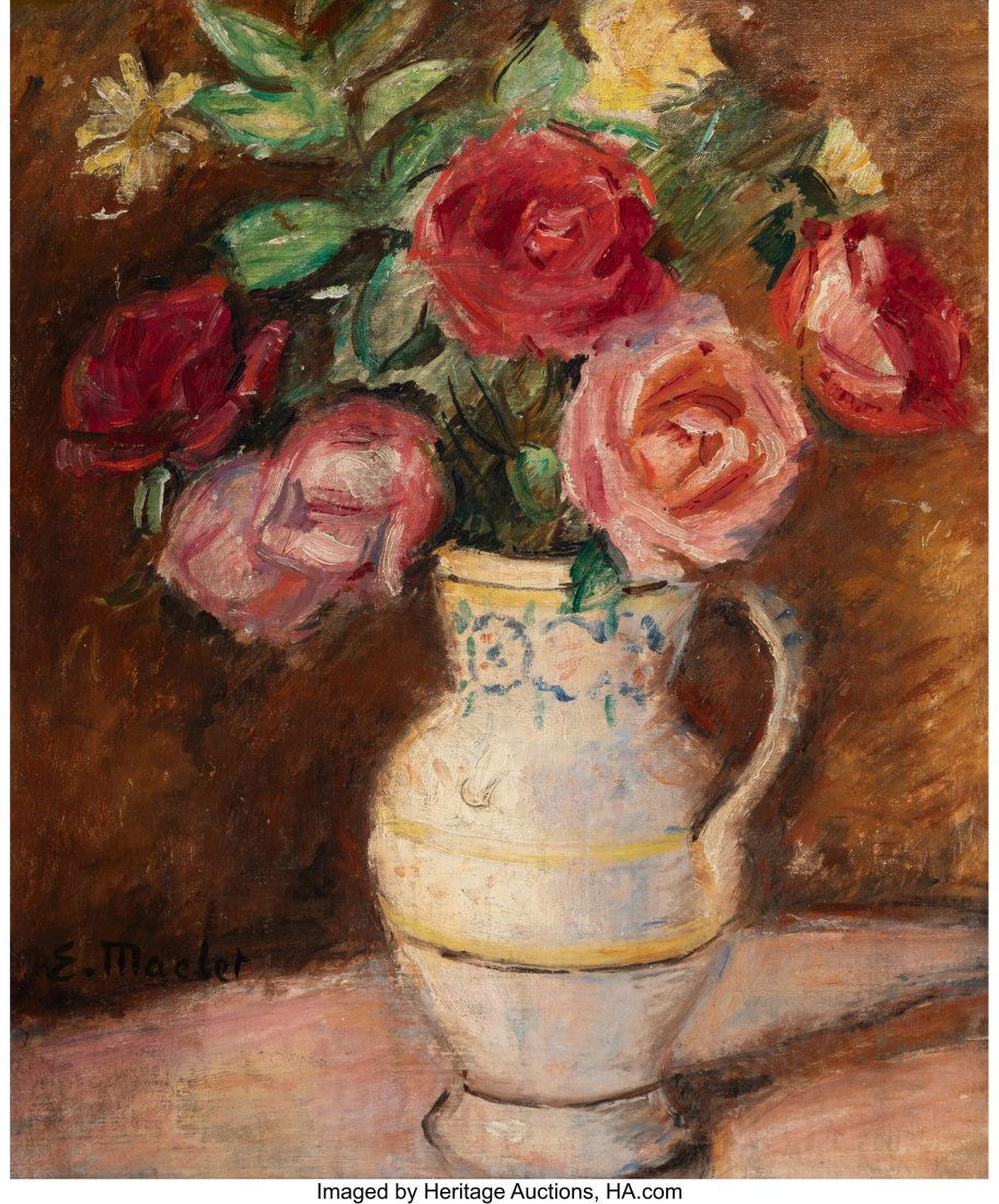 Elisée Maclet (French, 1881-1962) Vase de fleur: Elisée Maclet (French, 1881-1962) Vase de fleurs Oil on canvas 18-1/2 x 14-3/4 inches (47.0 x 37.5 cm) Signed center left: E Maclet Propert
