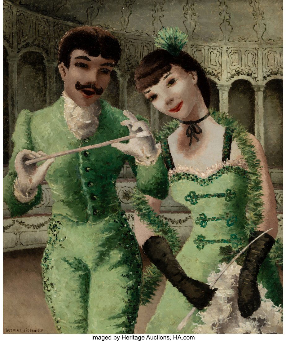 Suzanne Eisendieck (German, 1908-1998) Le duette: Suzanne Eisendieck (German, 1908-1998) Le duette Oil on canvas 30 x 25 inches (76.2 x 63.5 cm) Signed lower left: Suzanne Eisendieck Titled and inscribed