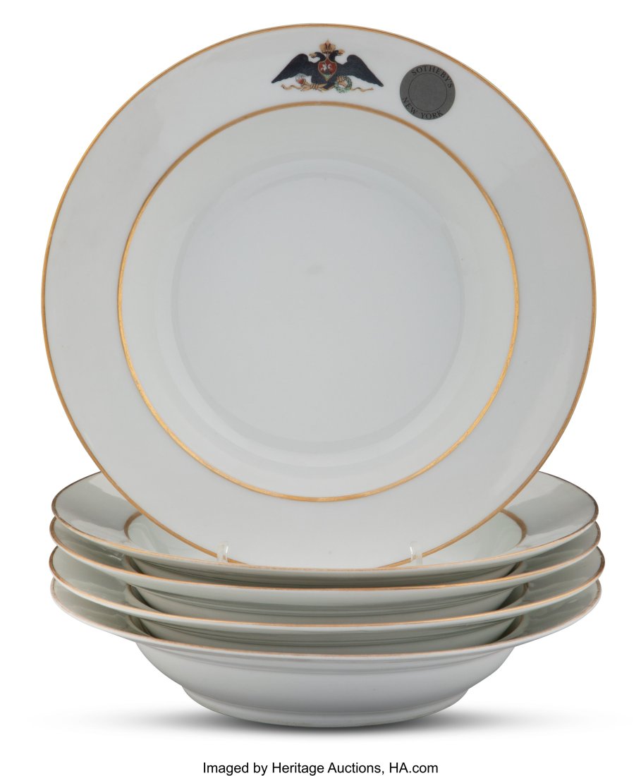 Five Russian Imperial Porcelain Manufactory Soup (1 of 3)