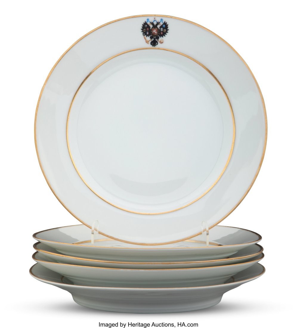 Five Russian Imperial Porcelain Plates from the (1 of 3)