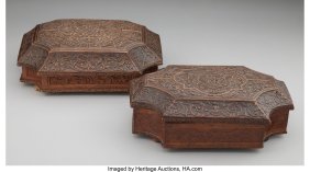 61006&colon; A Near Pair of Louis XVI-Style Carved Wood Caske