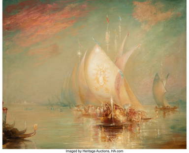 61114: After Joseph Mallord William Turner (British, 17: After Joseph Mallord William Turner (British, 1775-1851) The Sun of Venice going to sea Oil on canvas 40 x 50 inches (101.6 x 127 cm) Property from the Estate of Mr&pe