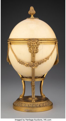 61143&colon; A Louis XVI-Style Gilt Bronze-Mounted Ostrich Eg