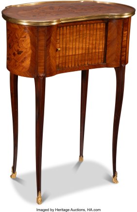 61145&colon; A Louis XVI-Style Gilt Bronze-Mounted Marquetry 