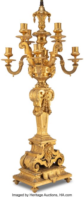 61146&colon; A Napoleon III Gilt Bronze Eight-Light Candelabr