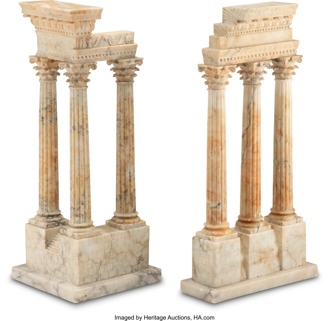 A Pair of Italian Marble Column Grand Tour Table (1 of 3)