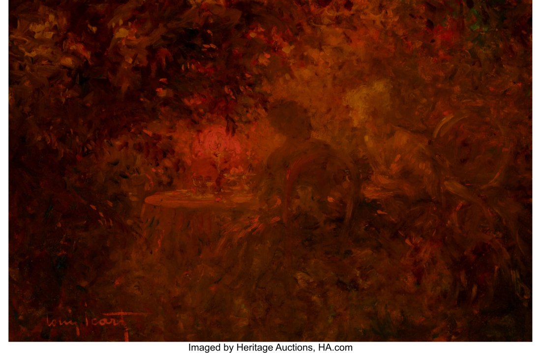 Louis Icart (French, 1888-1950) Afternoon tea in (1 of 2)