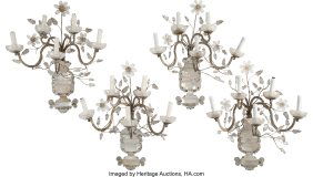 61166&colon; A Set of Four Renaissance Revival Iron and Rock 