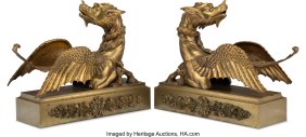 61167&colon; A Pair of Régence-Style Gilt Bronze Dragon Chen
