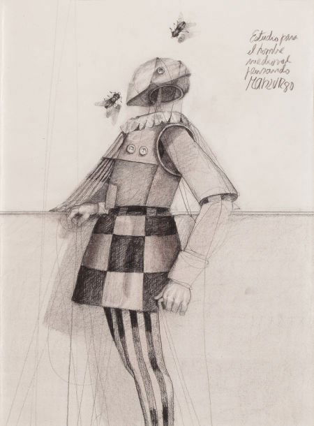 DAVID LONDONO MANZUR (Colombian, b. 1929) Estudi: DAVID LONDONO MANZUR (Colombian, b. 1929)Estudio para el Hombre Medieval Pensado (Study