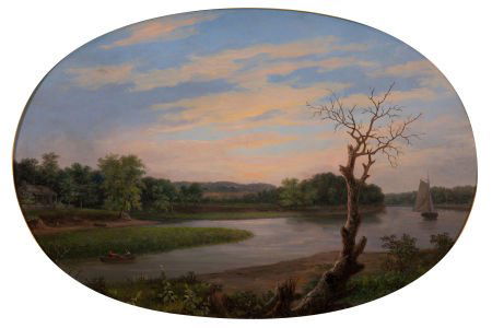 THOMAS BIRCH (American, 1779-1851) Sunset on the: THOMAS BIRCH (American, 1779-1851)Sunset on the Water, 1848Oil on canvas