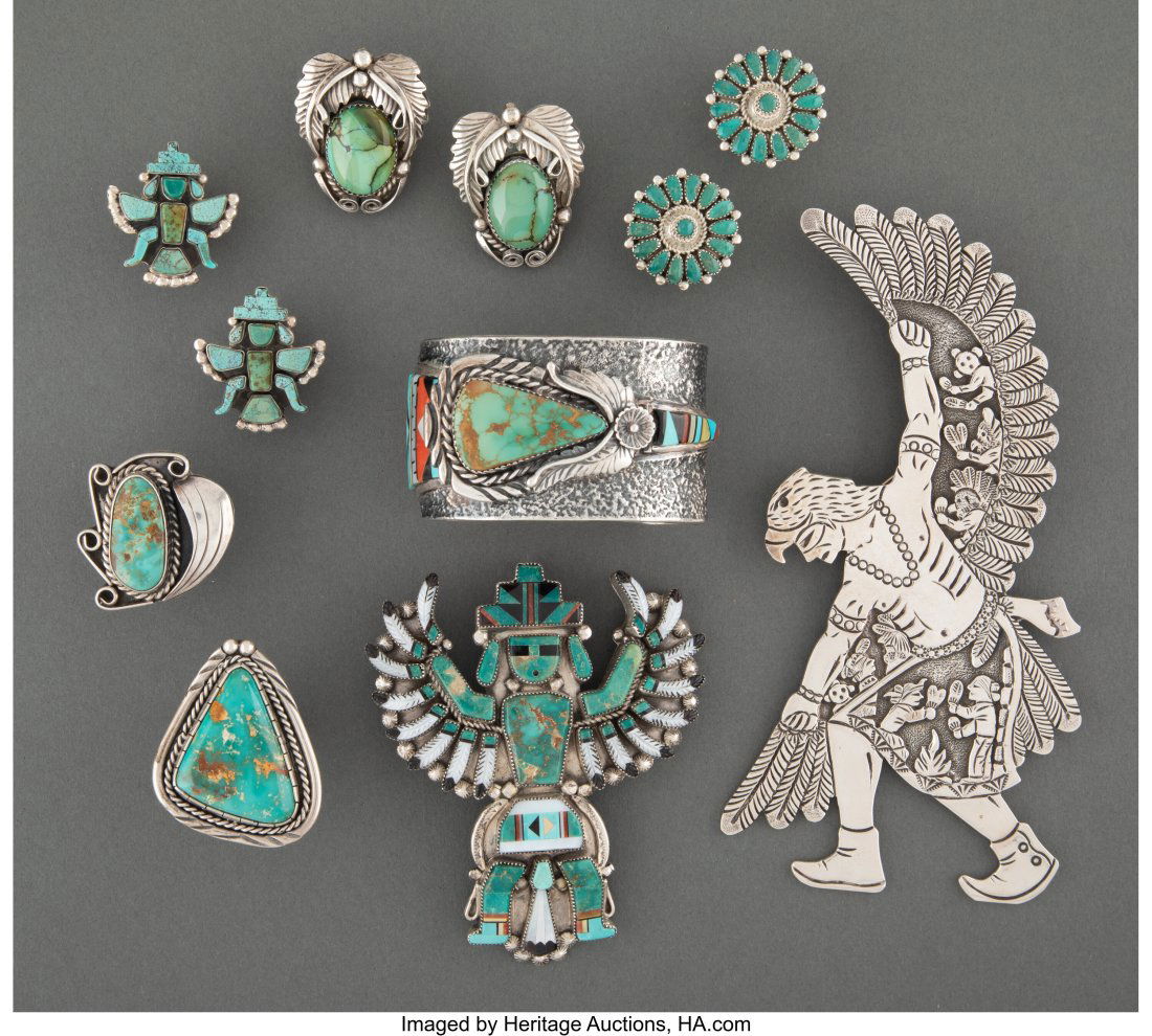 Eight Southwest Jewelry Items    c. 1980  includ (1 of 2)