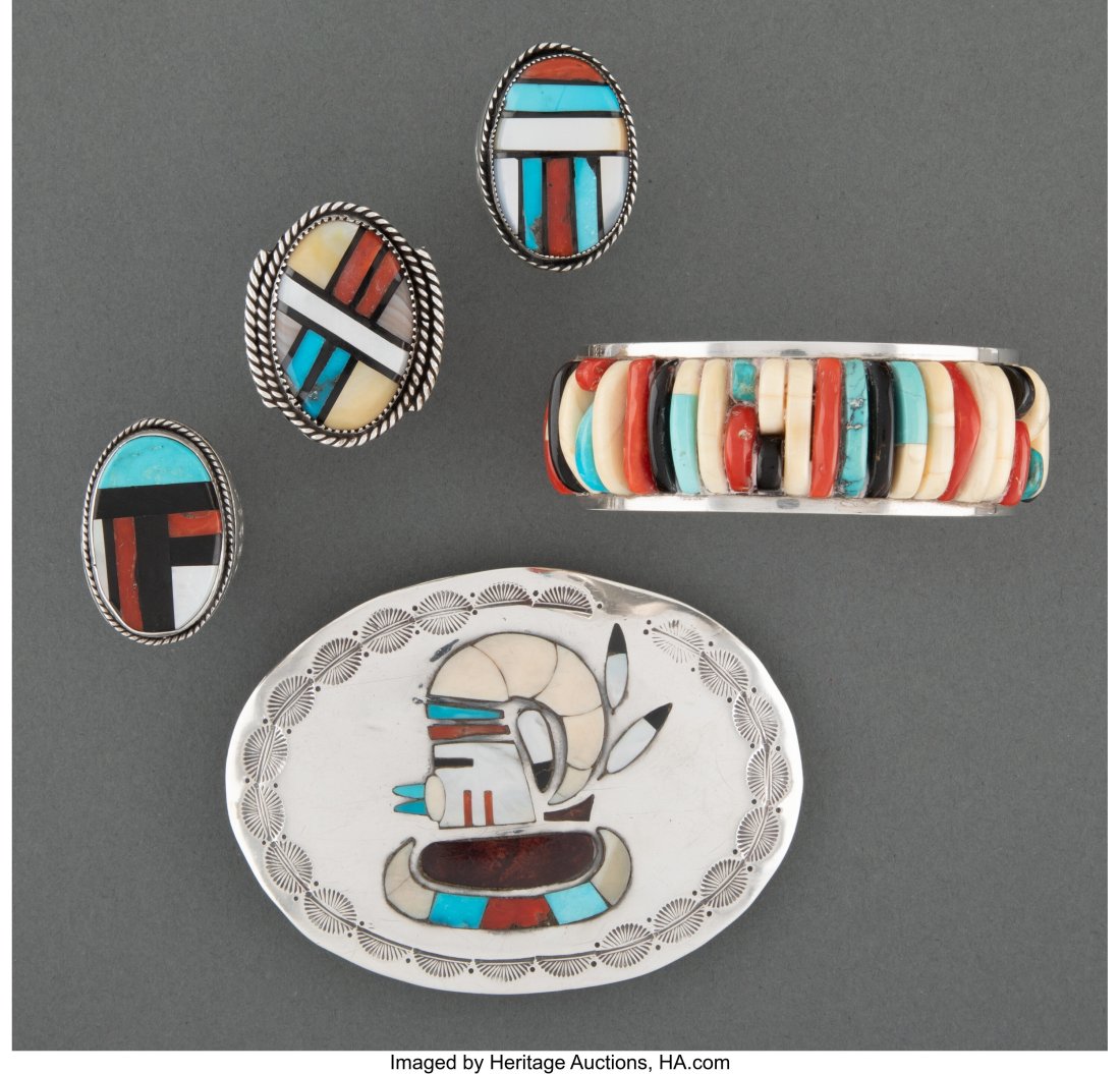 Five Southwest Jewelry Items   including a belt (1 of 2)