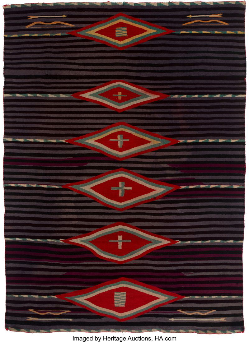 A Navajo Germantown Moki Weaving   c. 1930  comm (1 of 2)