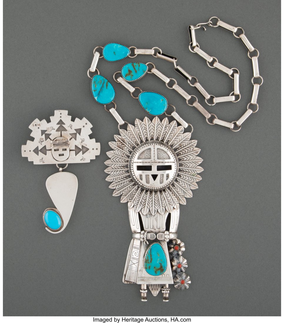 Two Navajo Jewelry Items  c. 1990  including a b (1 of 2)