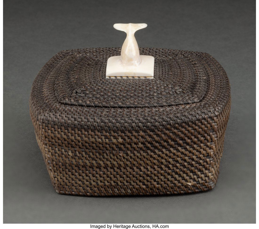 A Fine Eskimo Lidded Basket   Harry Hank c. 1998 (1 of 4)