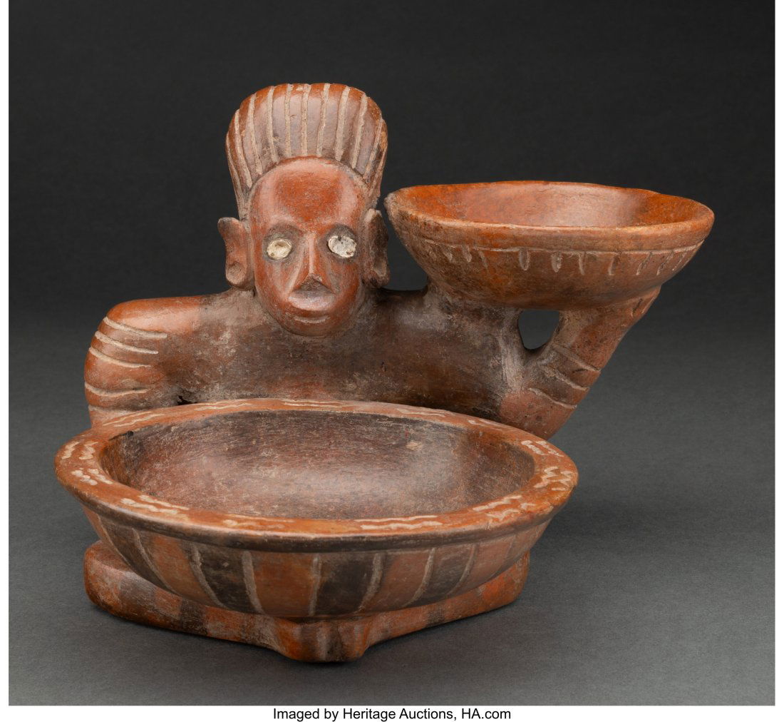 A Colima Figure with Bowls   Comala substyle, We (1 of 3)