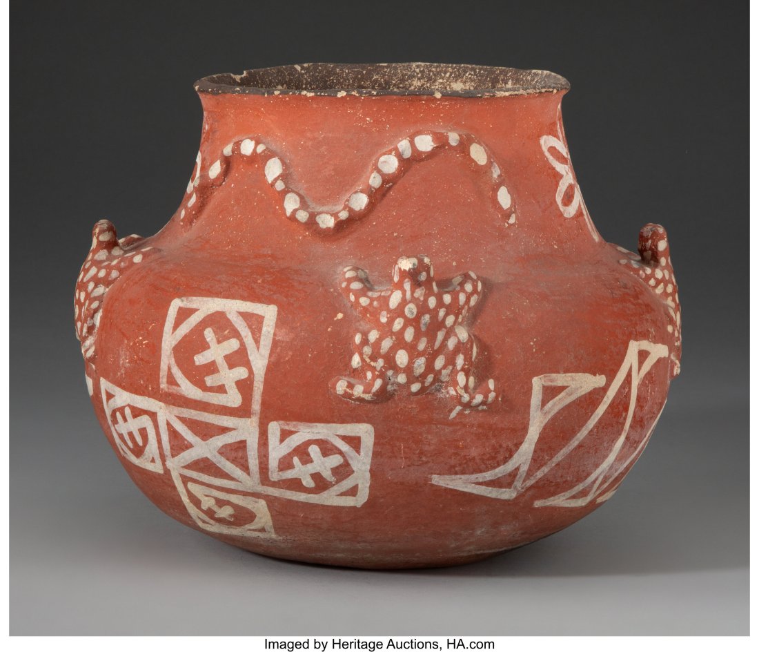 A Zuni White-On-Red Frog Effigy Jar  c. 1900  cl (1 of 4)