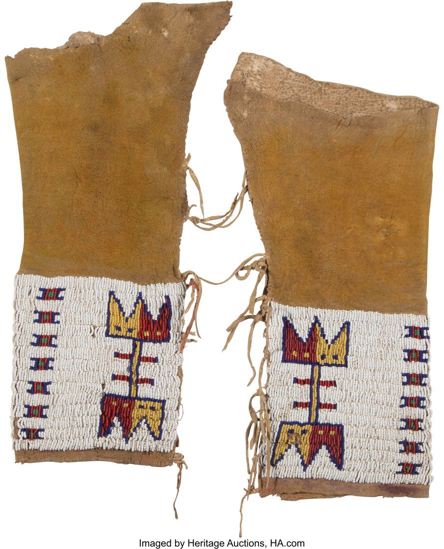A Pair of Cheyenne / Arapaho Woman's Beaded Hide (1 of 2)