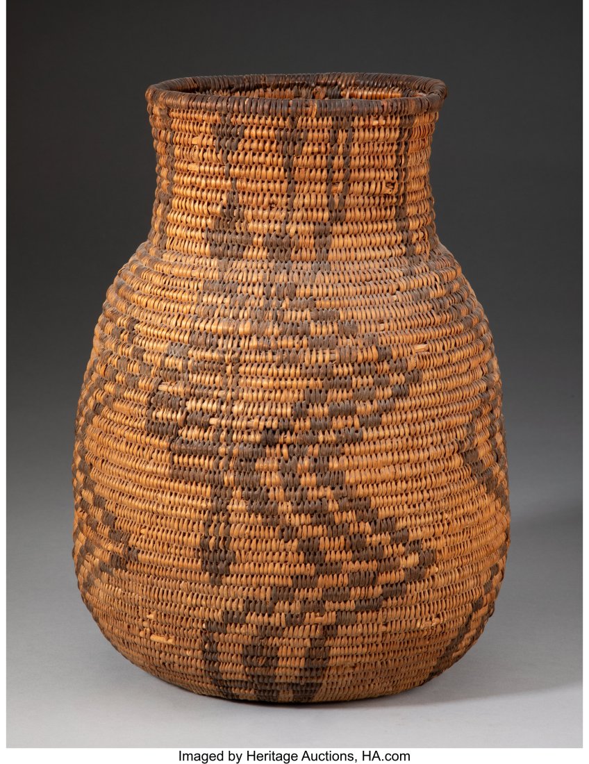 A Yavapai Coiled Jar c. 1910 Provenance: Prope: A Yavapai Coiled Jar c. 1910 Provenance: Property from the Esther and Alan Saks Family Collection Height: 13 inches HID03101062020 © 2024 Heritage Auctions | All Rights Re