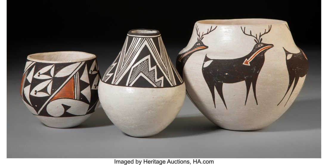 Three Acoma Polychrome Jars   Lucy M. Lewis, Car (1 of 3)